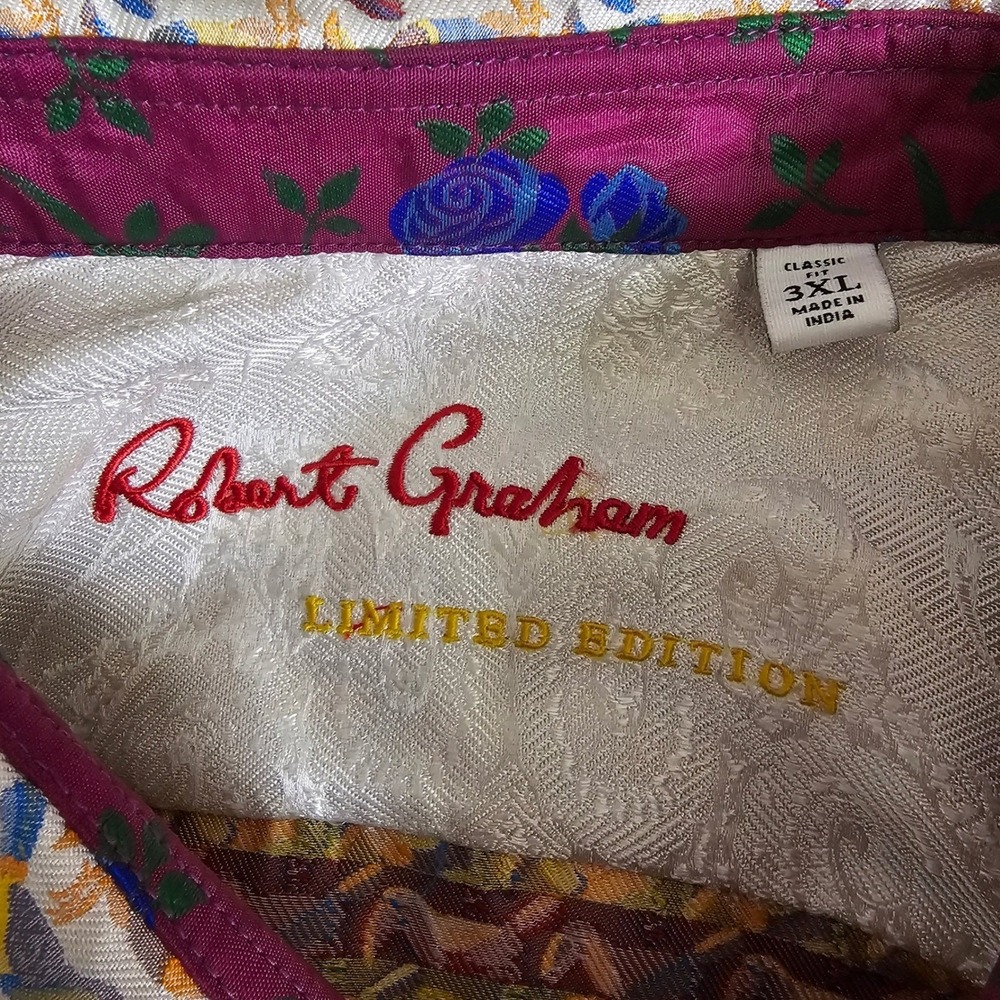 Robert Graham Tucan You Can Swarovski Button Silk Jacquard Shirt 3xl Limited Ed View 6